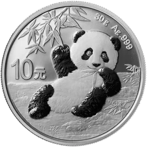 piece argent panda 30g chine