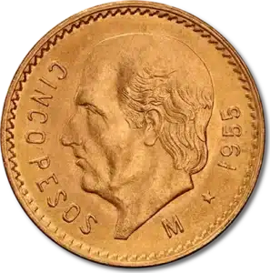 Pièce Or 5 Pesos Mexicain 