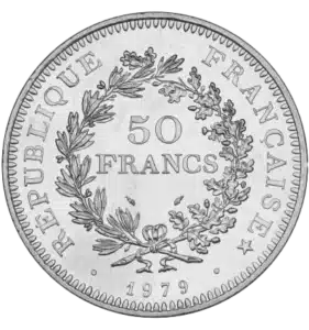 piece argent 50 francs hercules