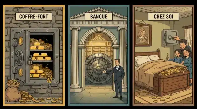 Stocker son or : coffre-fort, banque, ou chez soi ?
